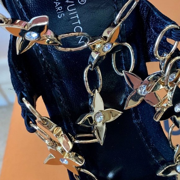 AUTHENTIC LOUIS VUITTON STARDUST LEATHER SANDALS - Picture 6 of 10